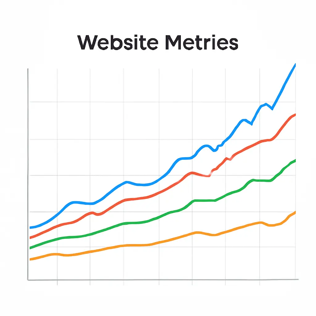 Grafy návštěvnosti a konverzí na webu lesní společnosti