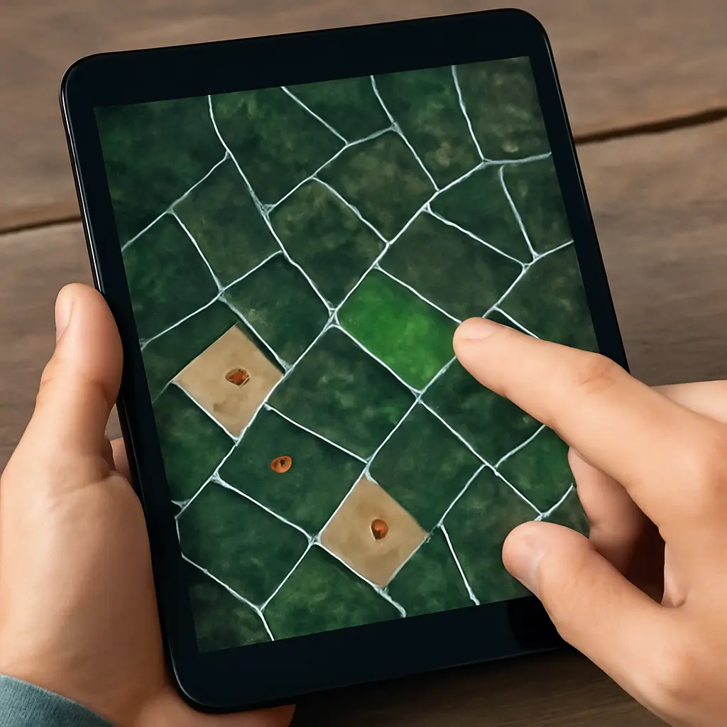 Tabule s digitální mapou lesních parcel