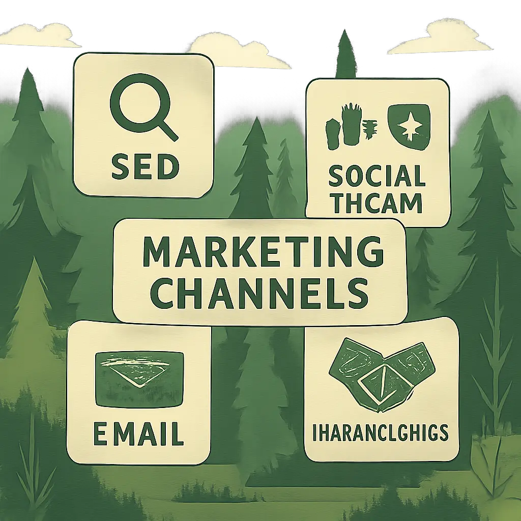 Grafické znázornění marketingových kanálů pro lesní společnost