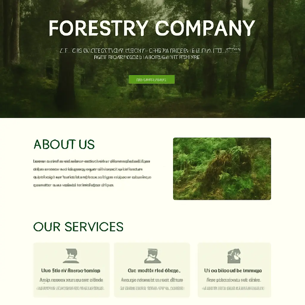 Moderní design webu lesní společnosti po aktualizaci